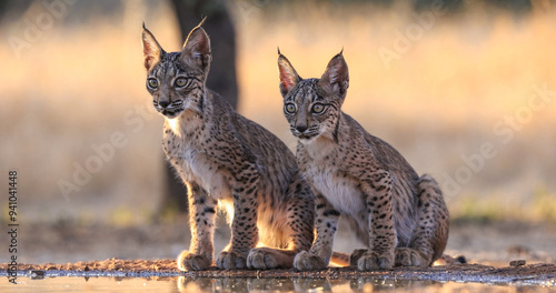 Lince ibérico en paraje natural español 