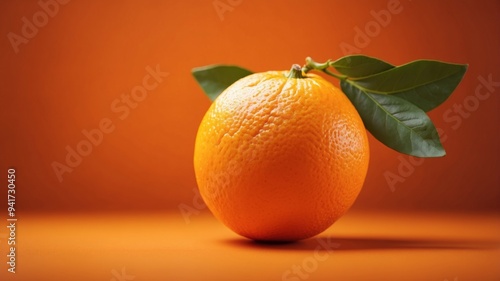 Half an Orange on a Warm Orange Background.