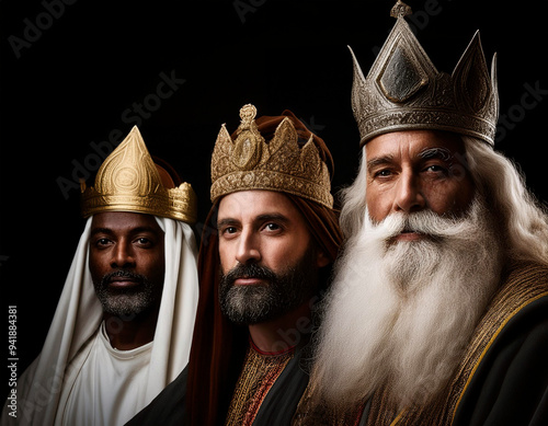 retrato de los tres reyes magos de Oriente