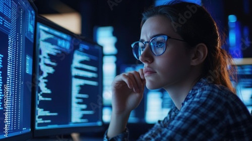 Computer Engineer Focused on Screen