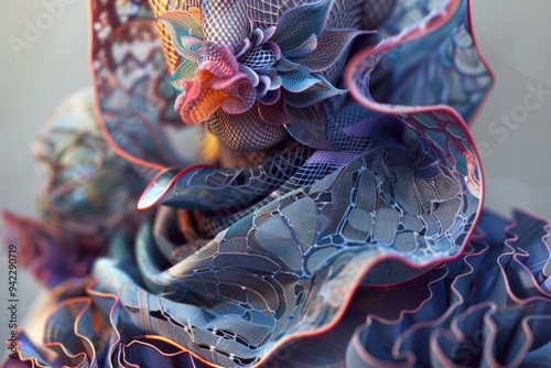 A close-up shot of a woman's hat featuring a beautiful flower