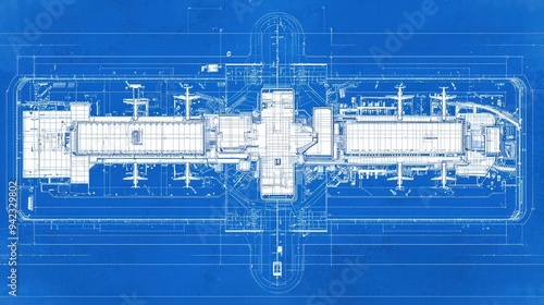 Airport Layout Blueprint Design Plan Construction