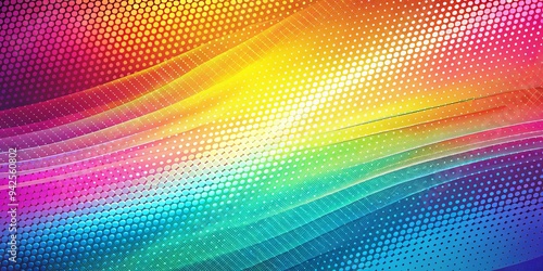 Colorful abstract background with elegant lines and halftone texture creating a noisy effect