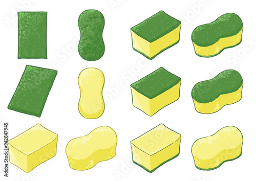 illustration of scouring pad