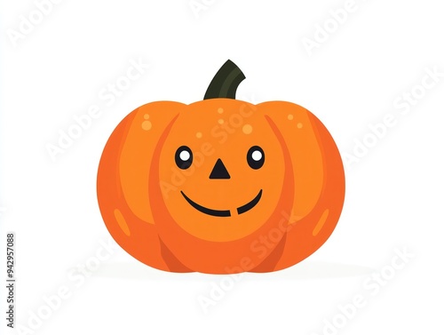 Cheerful pumpkin in a simplistic cartoon style, perfect for festive themes.