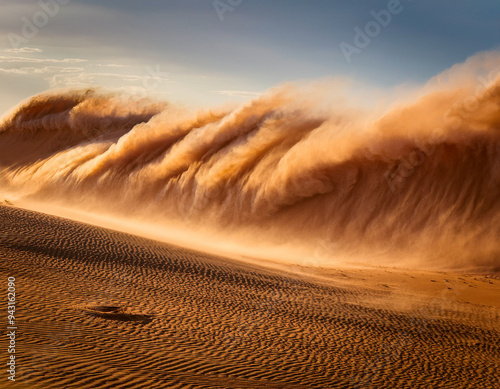 Huge sandstorm in the desert