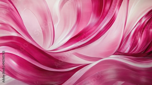 Abstract art with flowing pink ribbons, capturing a sense of movement and elegance in a fluid design.