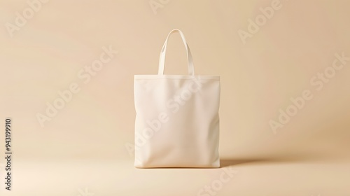  blank tote bag mockup on a beige background