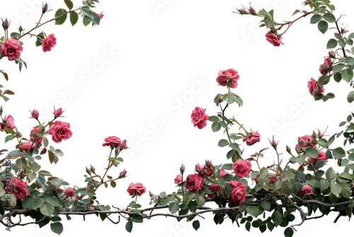 PNG Vibrant pink roses on vine