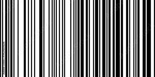 Seamless bg with irregular stripes like barcode sign. Pixel binary code background. Vertical thin and thick lines for scanner