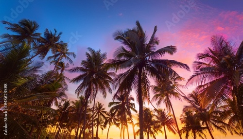 colorful palms tropical landscape