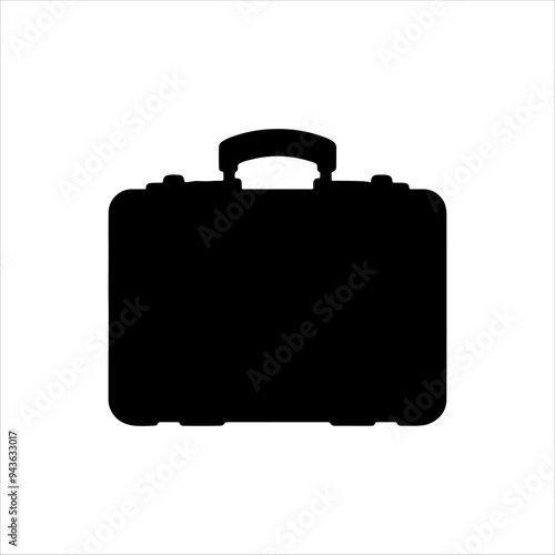 Vintage briefcase silhouette vector illustration design on white background.