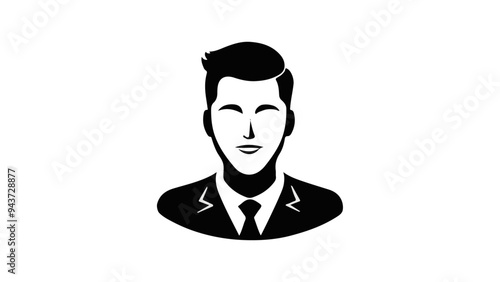 person in a black suite vector illustration, incognito sign with person shape in suite