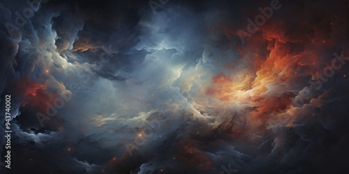 Abstract Cosmic Cloudscape: A Dreamy Digital Artwork