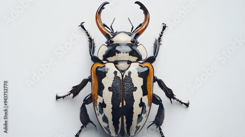 High-Resolution Image of a Stag Beetle with Distinctive Horns