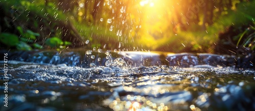 A spring providing drinking water a natural source to satisfy your thirst during a journey Background with copyspace for text or inscriptions