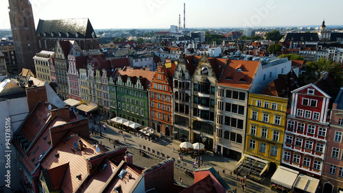 view city from the height of modern wish development architecture Europe Wroclaw Poland