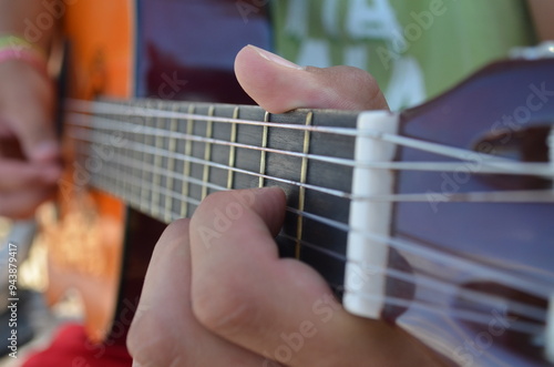 Chitarra, mano, musica, vista, belvedere, natura, converto