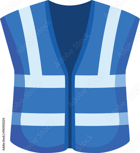 Blue reflective safety vest ensuring protection and high visibility for road workers