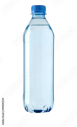 blue plastic water bottle