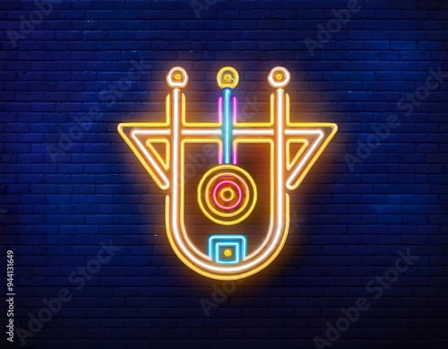 vector realistic isolated neon sign rock festival logo template decoration copy space dark background concept live concert music