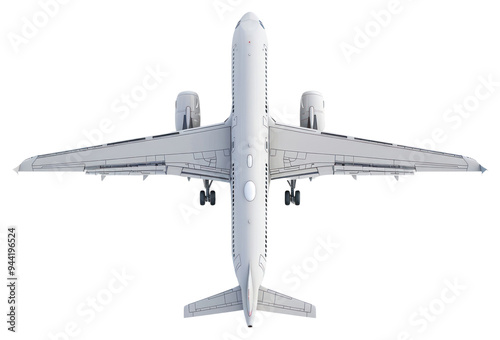 PNG Airplane top view isolated white