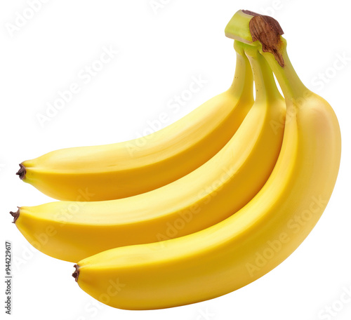 PNG Fresh ripe yellow bananas bunch