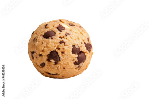 Delicious cookie dough ball with rich chocolate chips, perfect for baking or as a treat. Indulge in sweet flavors and textures isolate on transparency background