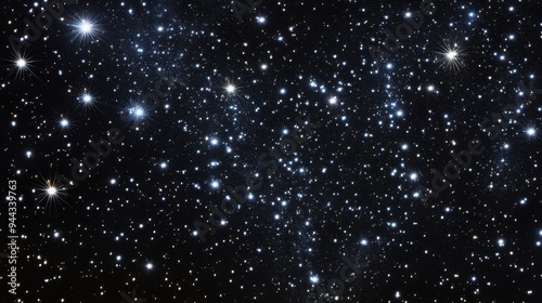 Vast starry night sky full of sparkling stars and distant galaxies in the universe.