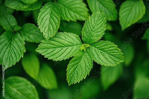 Vibrant mint leaves are growing abundantly in a green garden, portraying nature's freshness and lush foliage.