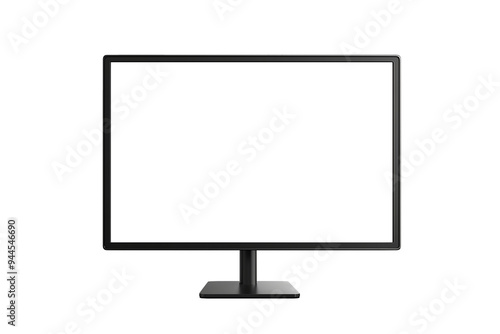 Blank screen monitor mockup. Transparent background, PNG file.