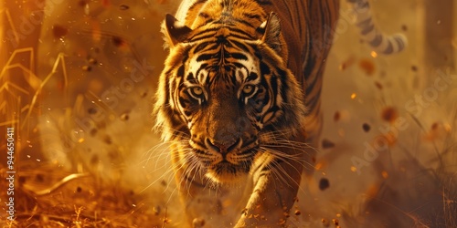 The tiger Panthera tigris is the largest living cat species and a member of the genus Panthera It is most recognizable for its dark vertical stripes on orange fur with a white underside