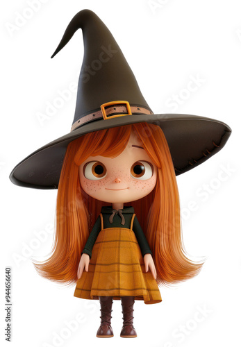 PNG Cute witch character illustration