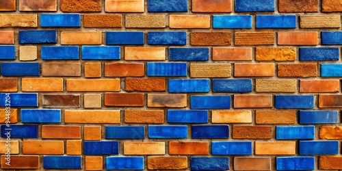 Cerulean and Sienna Symphony: Cobalt blue bricks dance alongside warm sienna tones, evoking a sense of tranquility and vibrancy.