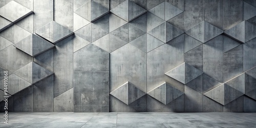 Gray concrete background with geometric shapes in , concrete, gray, geometric, background, texture, abstract