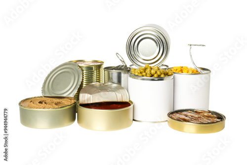 PNG, canned fish, isolated on white background.