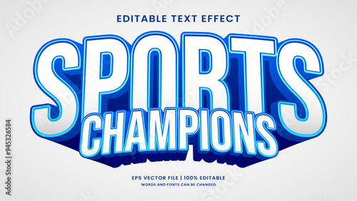 Sports champions 3d ediable text effect