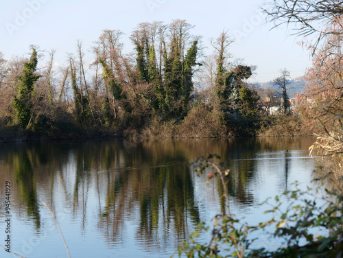 Small lakes in the countryside near La Spezia Italy