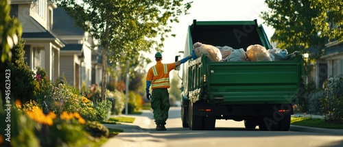 Garbage Truck and Worker