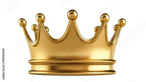 A golden crown design symbolizing royalty and prestige is centered on white