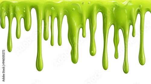 Green slime liquid toxic isolated on a transparent background