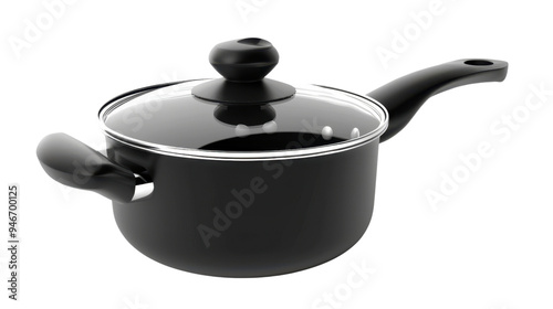 Iron black pot pan isolated on white background