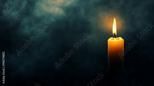 A soft, glowing candlelight background with a large, dark area for text