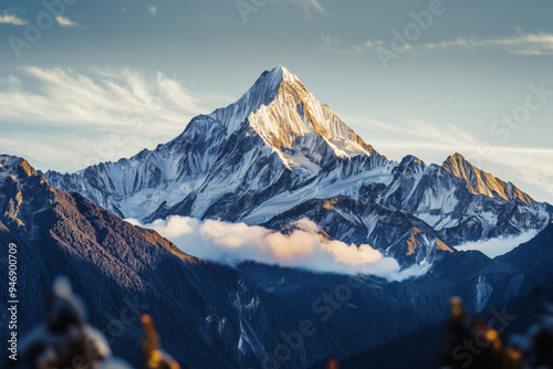 snow covered mountains in winter