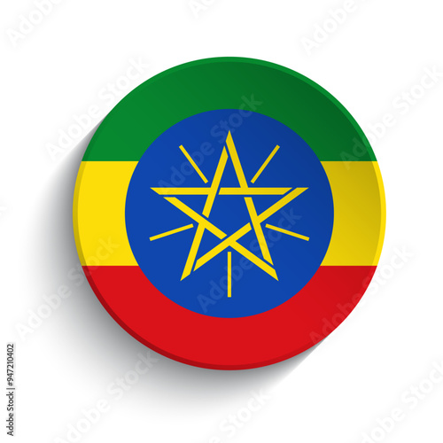 Ethiopia flag button