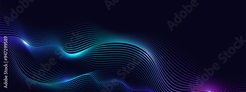 Abstract background with gradient wavy lines. Presentation,banner,backdrop,wallpaper. Vector illustration.