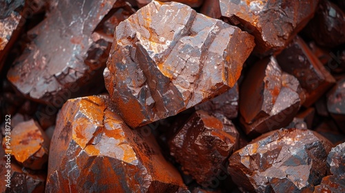 Bauxite: The main source of aluminum, bauxite is refined into aluminum, which is extensively used in packaging, construction, and transport for its light weight and resistance to corrosion. 