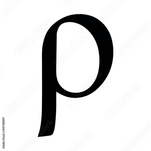 Rho greek letter , Rho symbol vector illustration.cdr