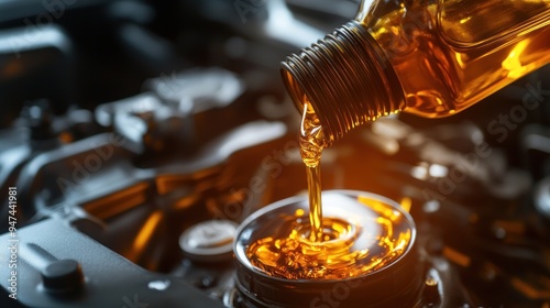 Pouring Engine Oil