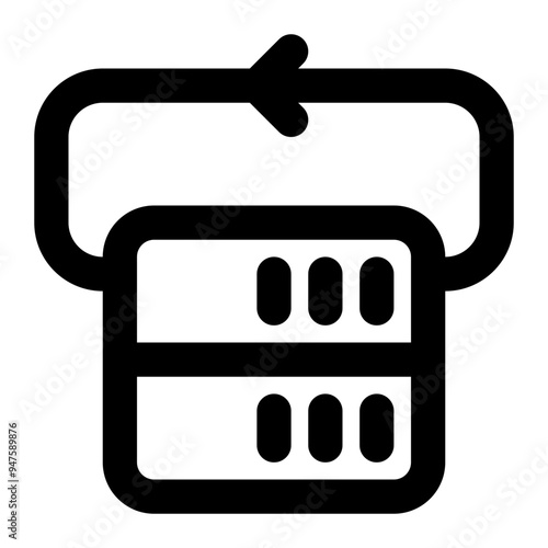 rollback, return, previous, recovery, database outline icon